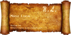 Menz Luca névjegykártya